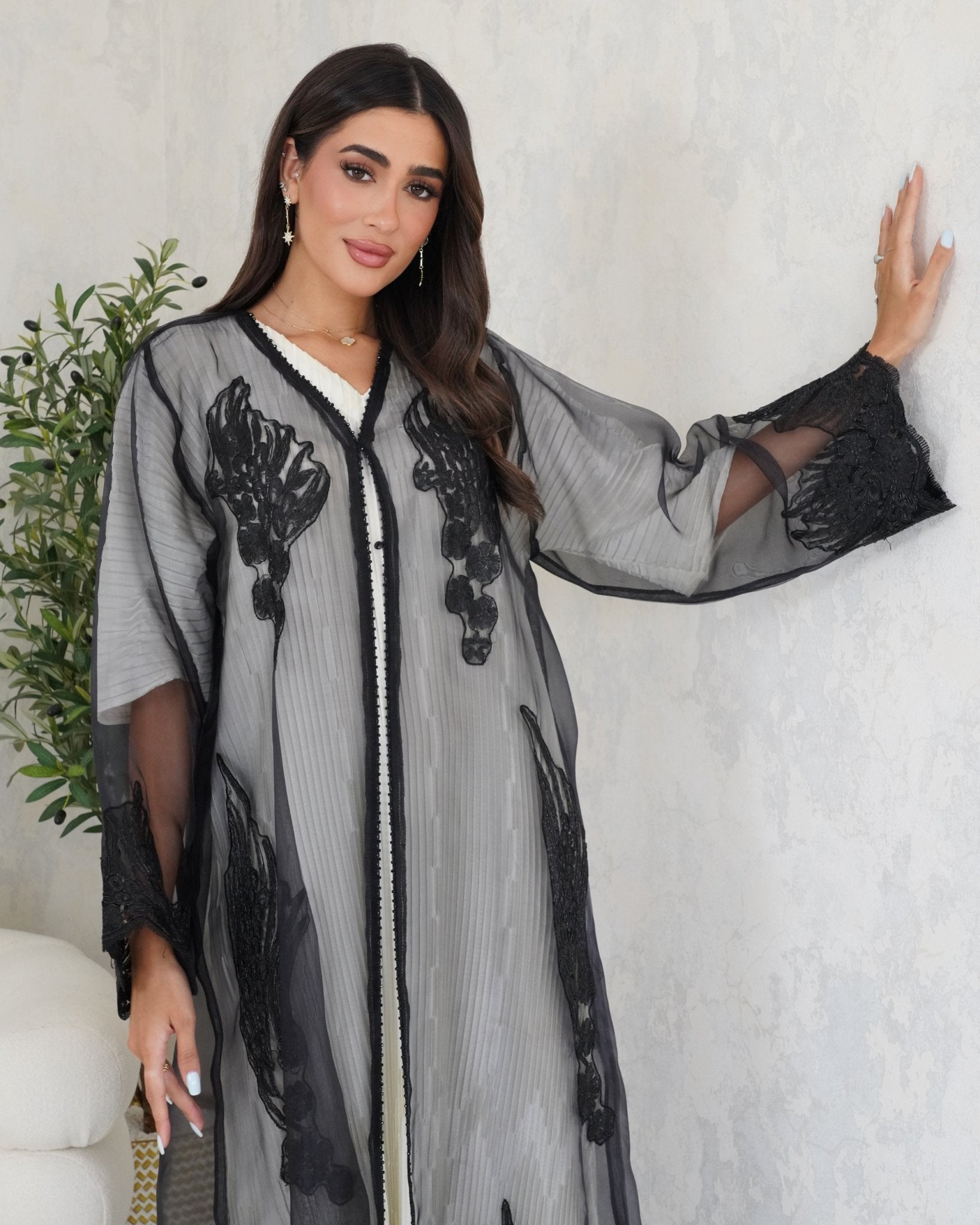 R103 Black Abaya Set Abaya for Women UAE – Abaya – Rutba Fashion Abaya