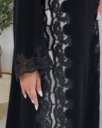 R104 Black Abaya Set Abaya for Women UAE – Abaya – Rutba Fashion Abaya