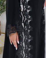 R104 Black Abaya Set Abaya for Women UAE – Abaya – Rutba Fashion Abaya