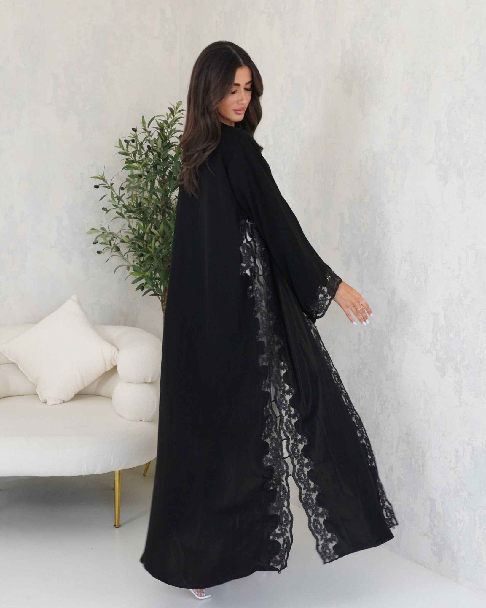 R104 Black Abaya Set Abaya for Women UAE – Abaya – Rutba Fashion Abaya