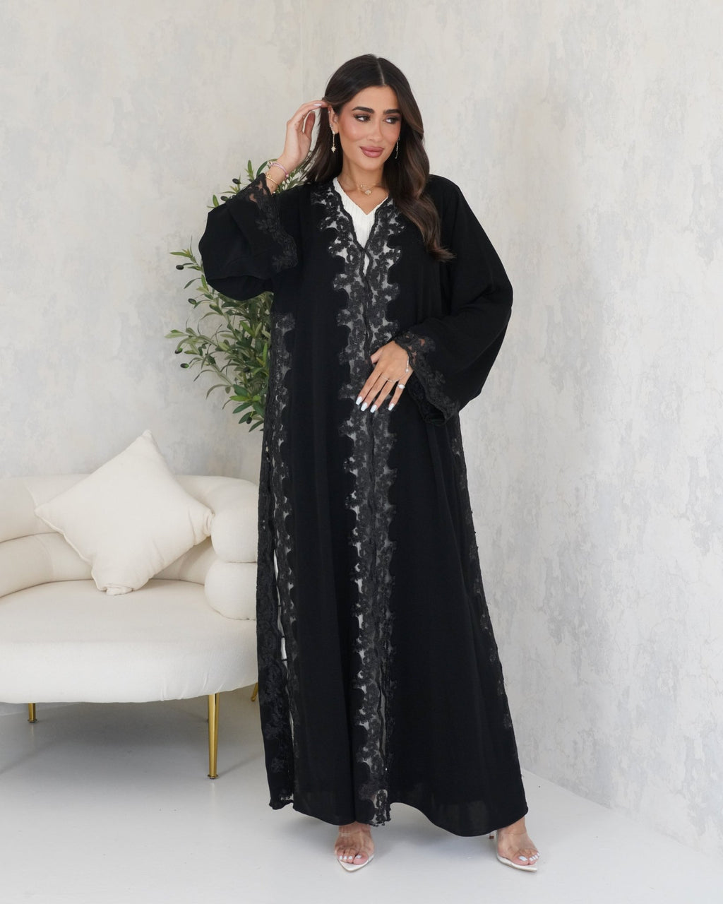 R104 Black Abaya Set Abaya for Women UAE – Abaya – Rutba Fashion Abaya