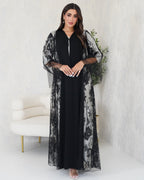 R105 Black Abaya Set Abaya for Women UAE – Abaya – Rutba Fashion Abaya