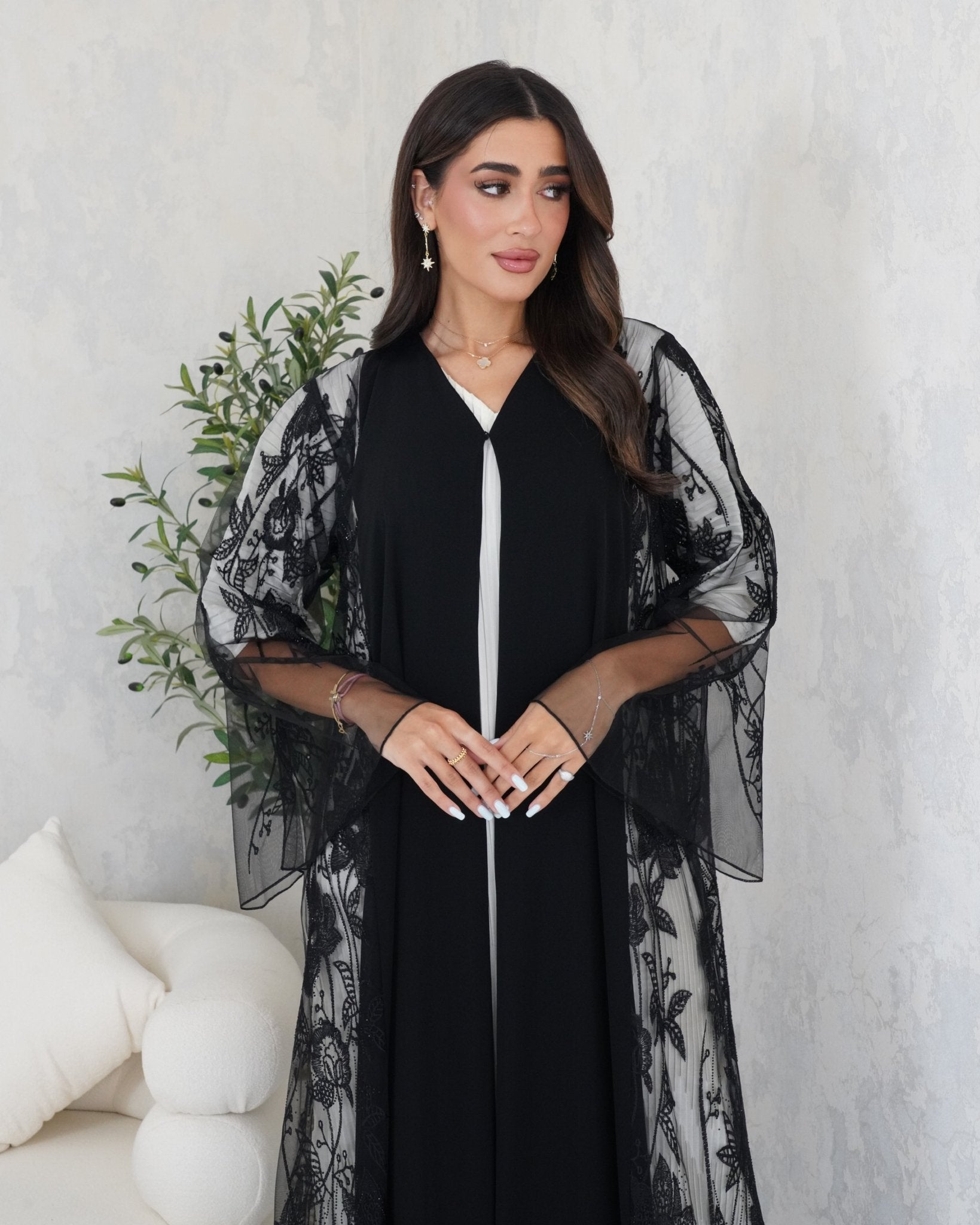 R105 Black Abaya Set Abaya for Women UAE – Abaya – Rutba Fashion Abaya