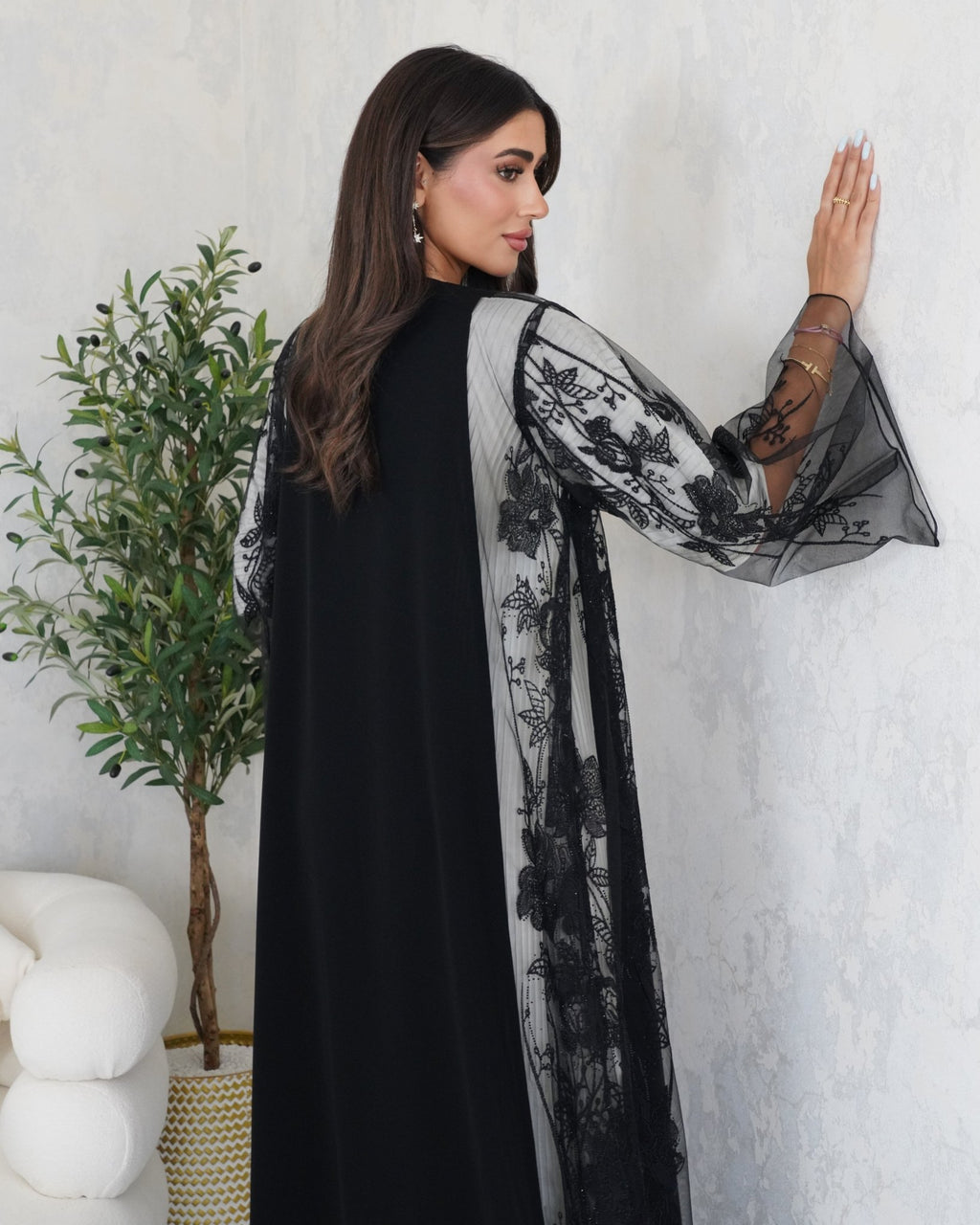 R105 Black Abaya Set Abaya for Women UAE – Abaya – Rutba Fashion Abaya