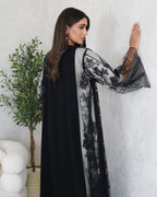 R105 Black Abaya Set Abaya for Women UAE – Abaya – Rutba Fashion Abaya