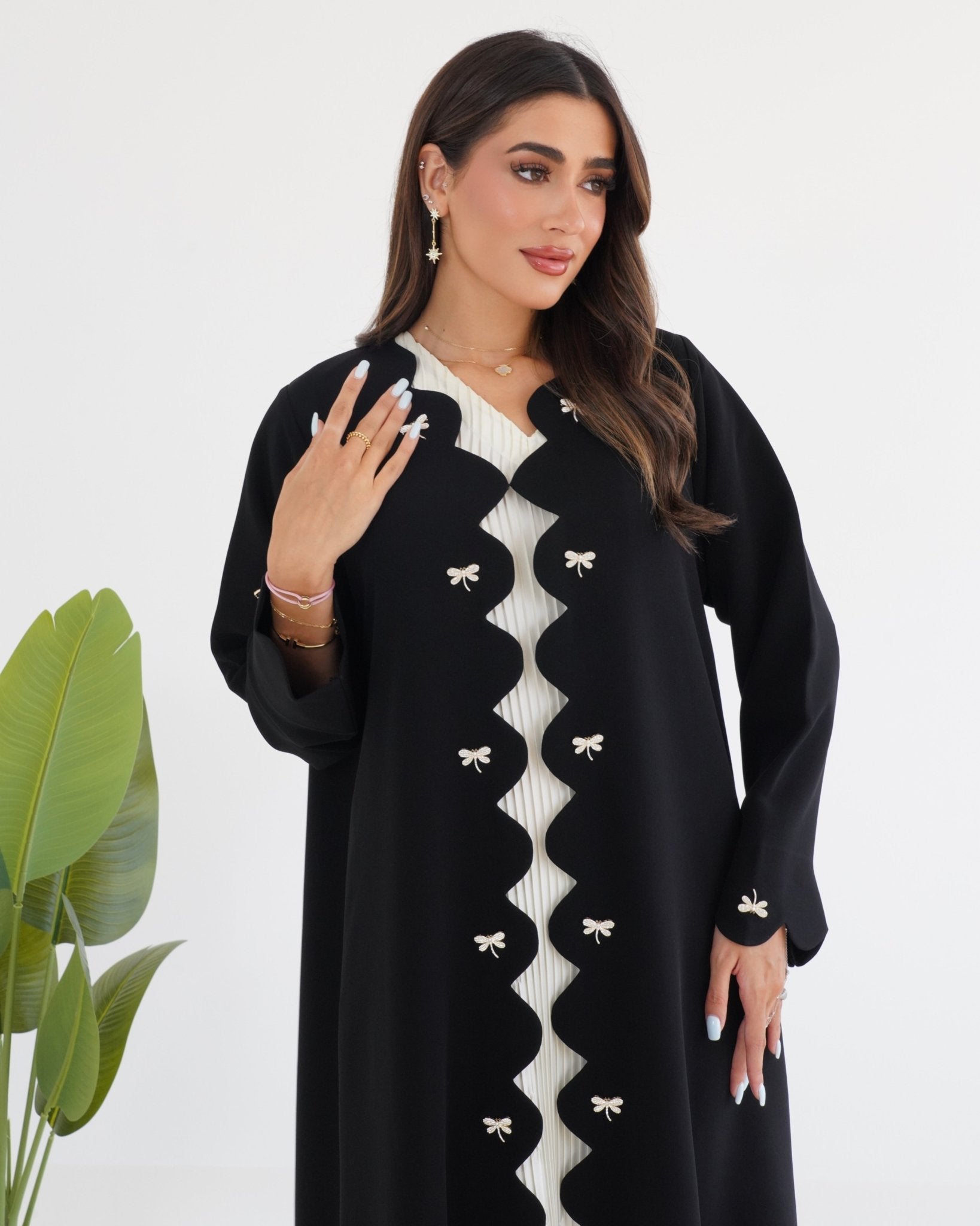 R107 Black Abaya Set Abaya for Women UAE – Abaya – Rutba Fashion Abaya