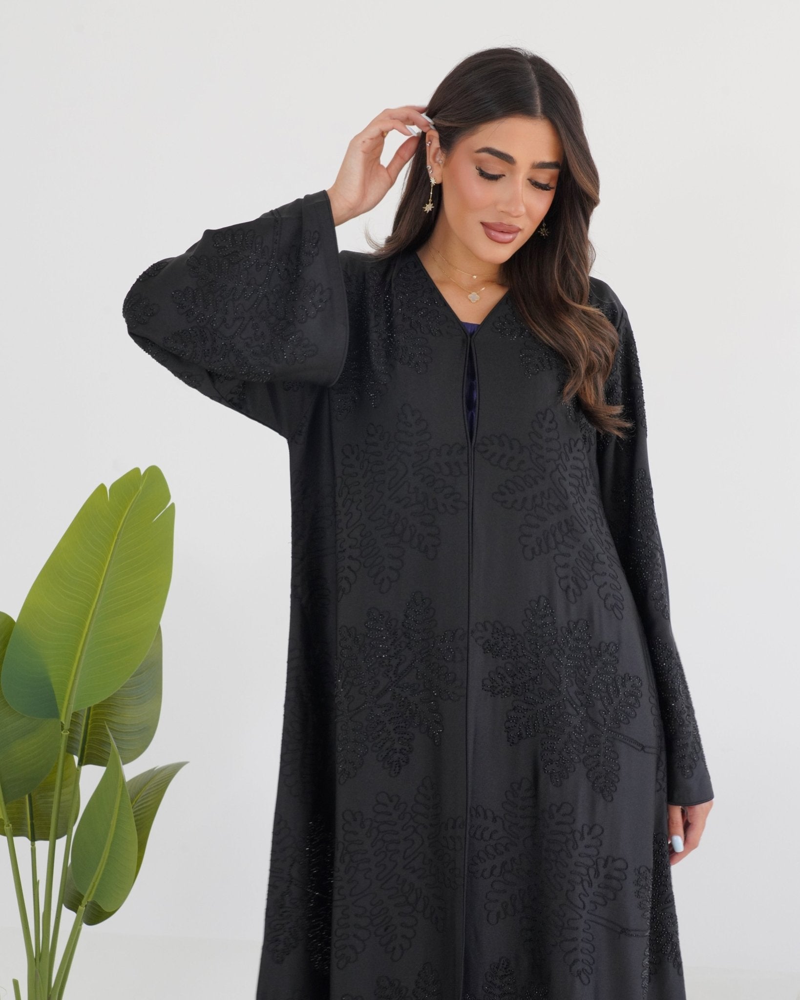 R108 Black Abaya Set Abaya for Women UAE – Abaya – Rutba Fashion Abaya