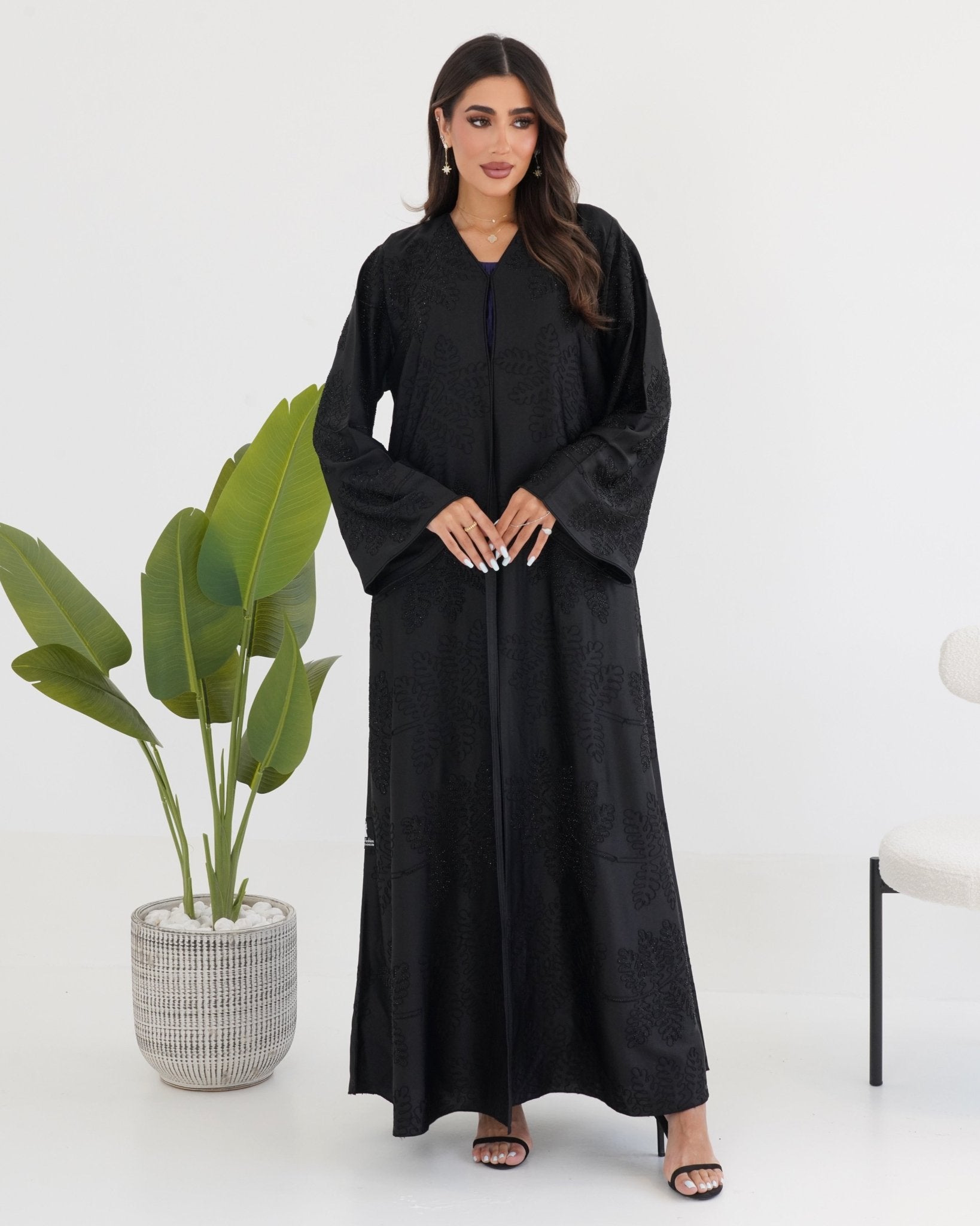 R108 Black Abaya Set Abaya for Women UAE – Abaya – Rutba Fashion Abaya