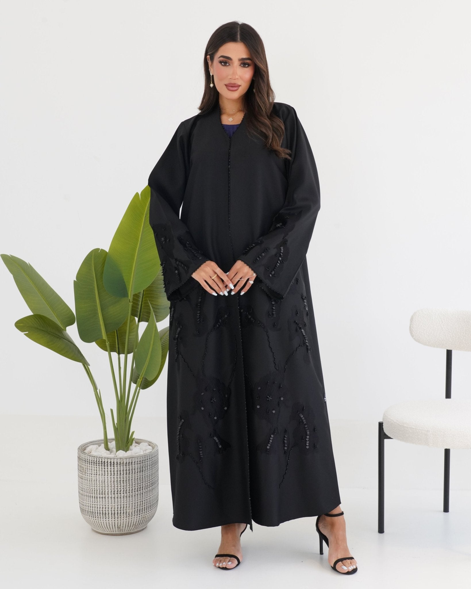 R111 Black Abaya Set Abaya for Women UAE – Abaya – Rutba Fashion Abaya