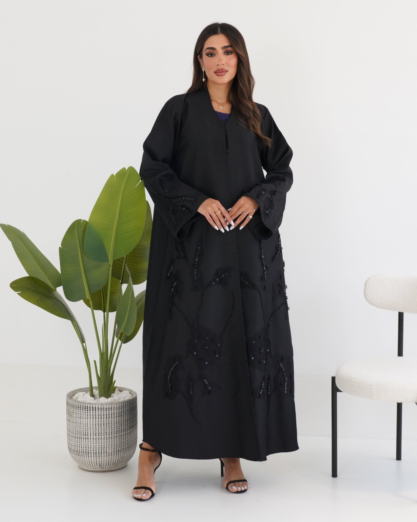 R111 Black Abaya Set Abaya for Women UAE – Abaya – Rutba Fashion Abaya
