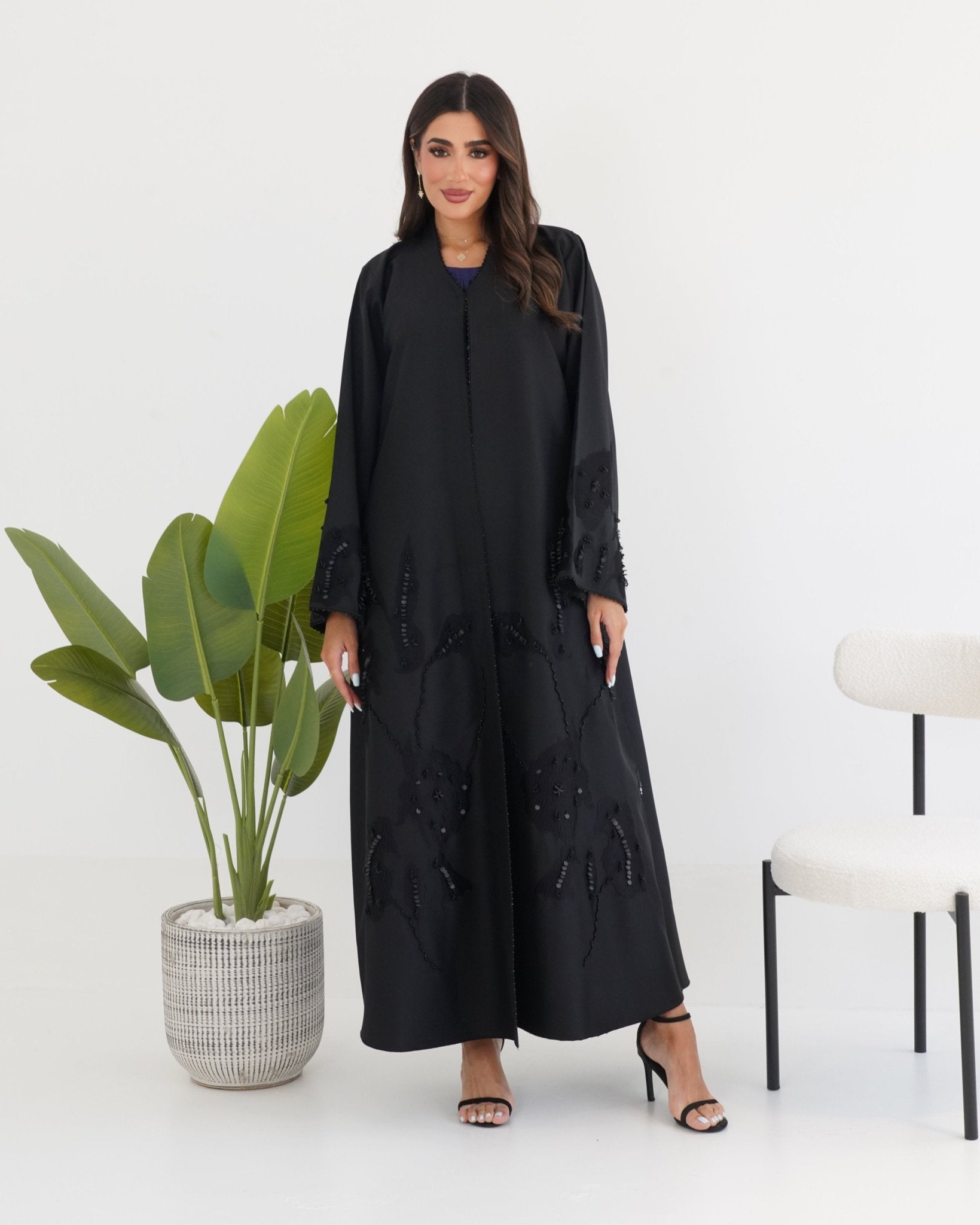 R111 Black Abaya Set Abaya for Women UAE – Abaya – Rutba Fashion Abaya