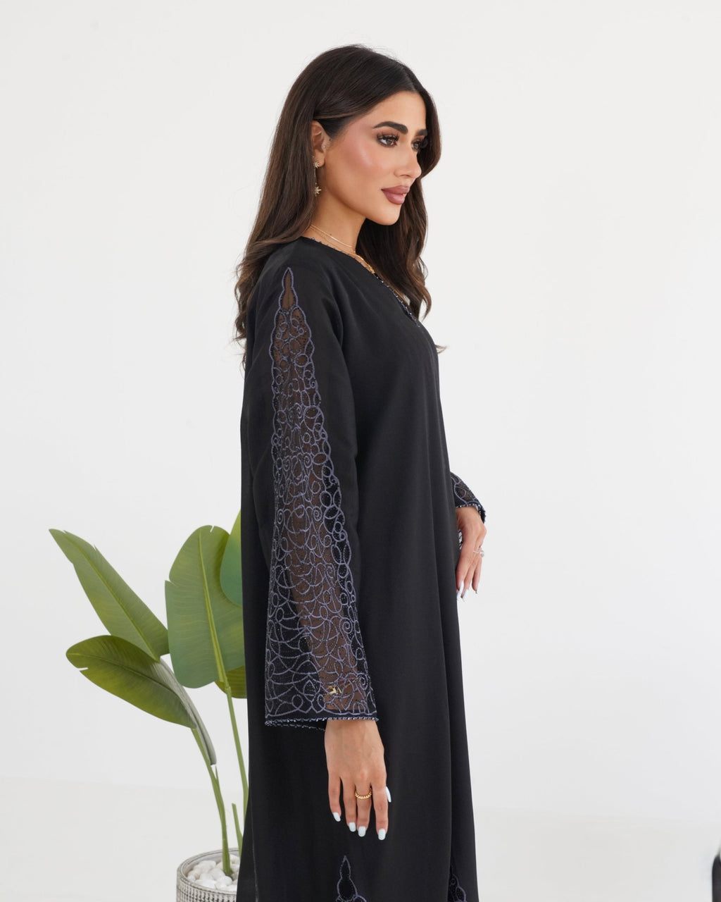 R112 Black Abaya Set Abaya for Women UAE – Abaya – Rutba Fashion Abaya