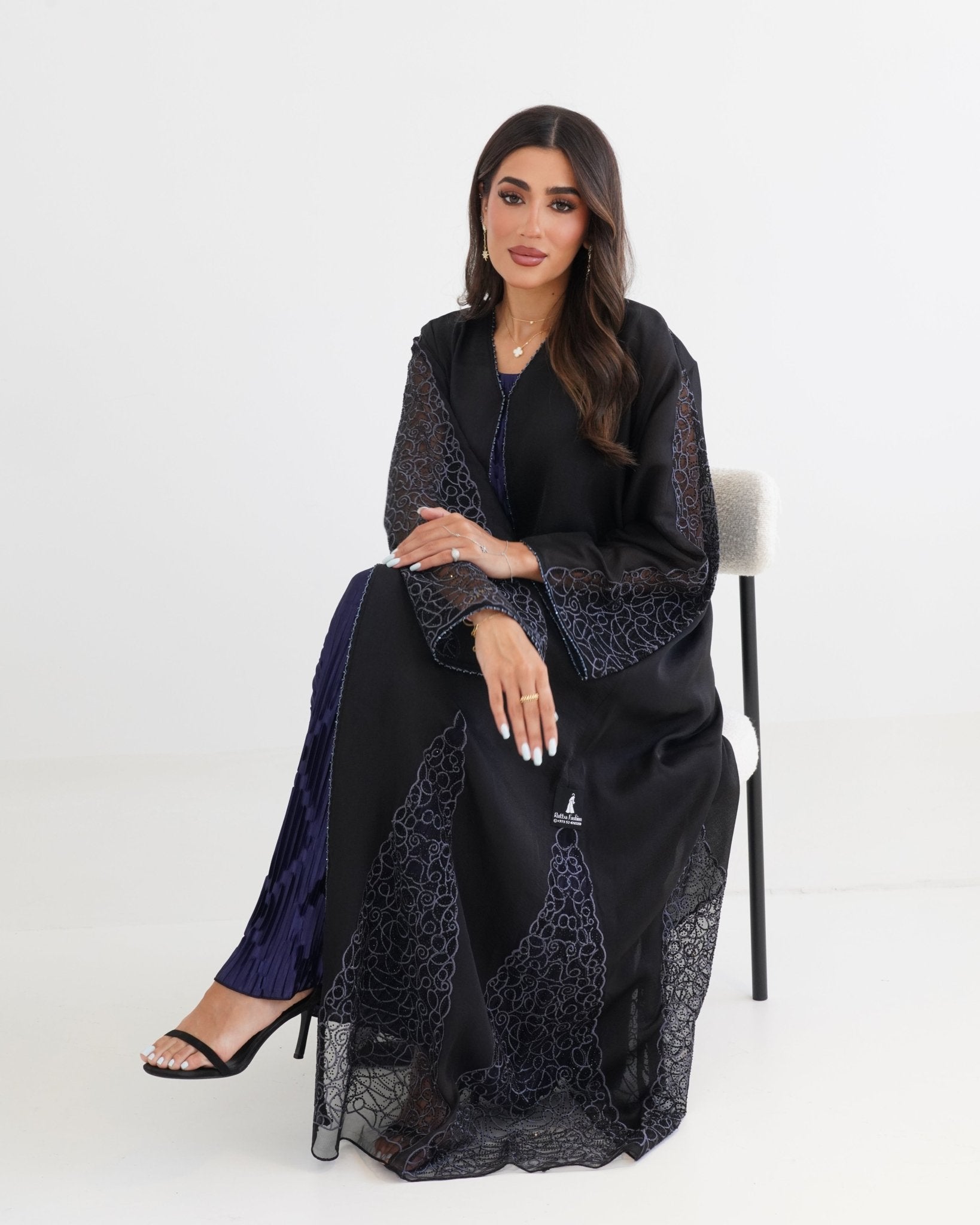 R112 Black Abaya Set Abaya for Women UAE – Abaya – Rutba Fashion Abaya