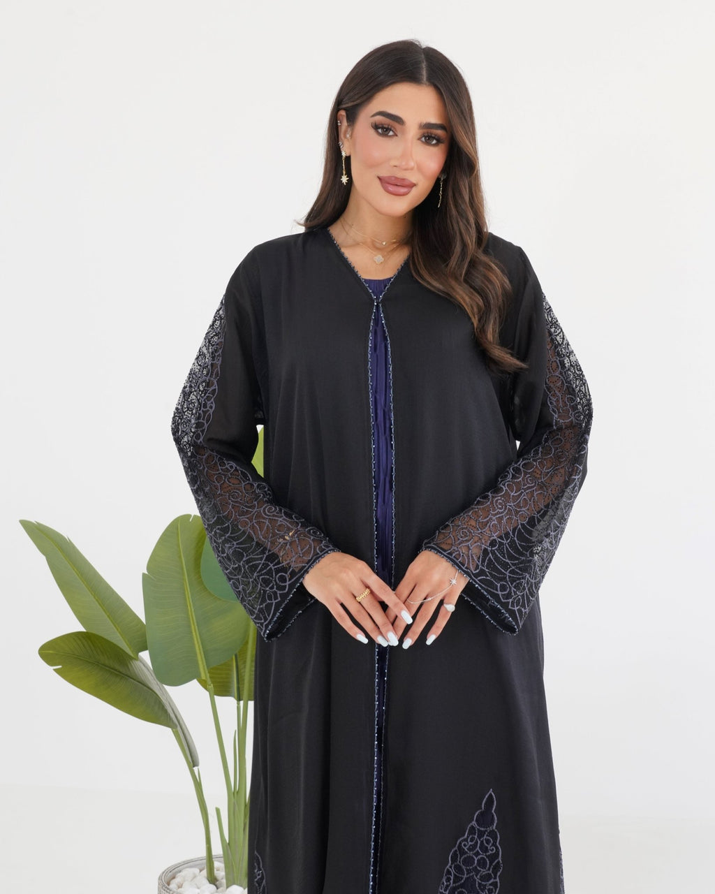 R112 Black Abaya Set Abaya for Women UAE – Abaya – Rutba Fashion Abaya