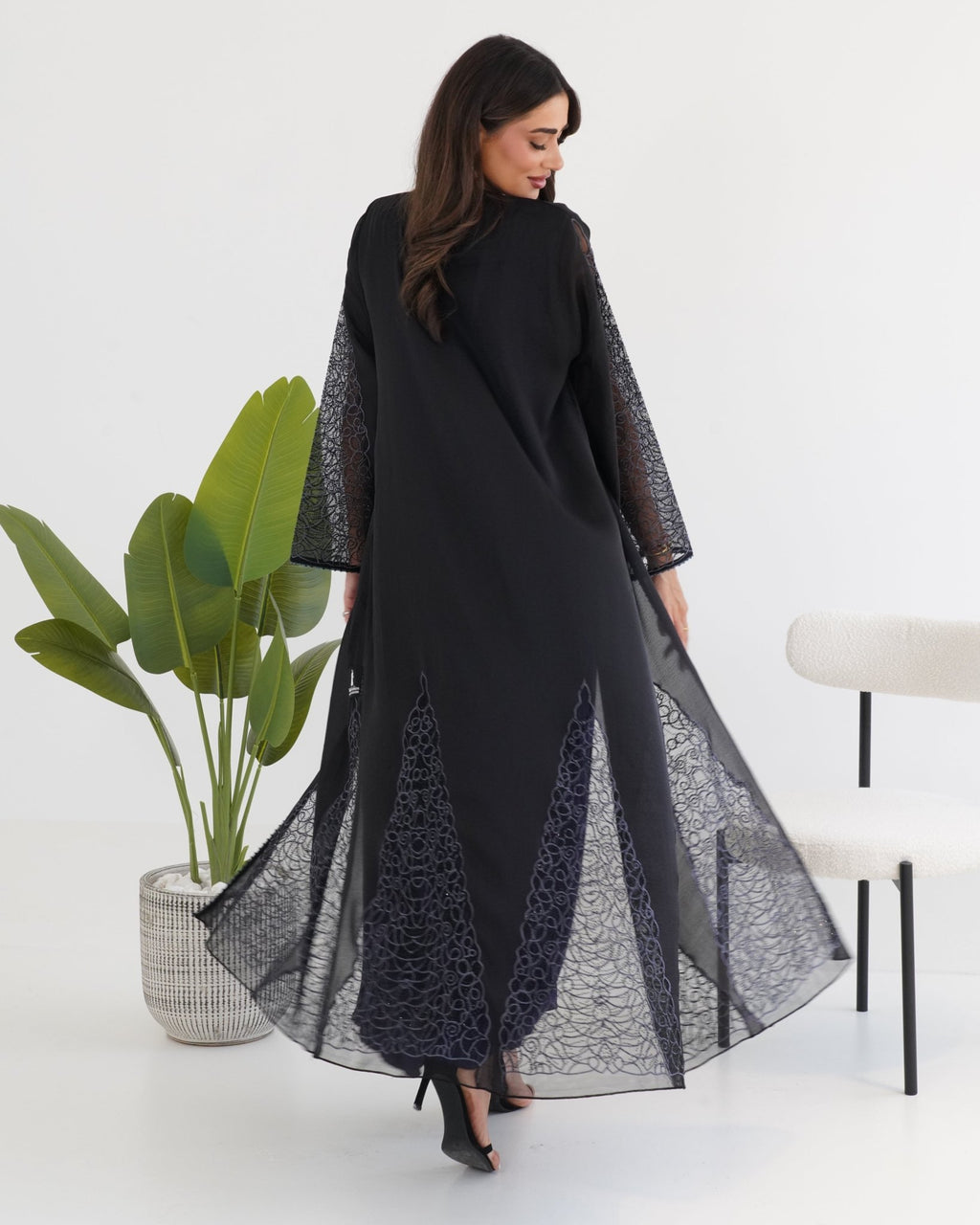 R112 Black Abaya Set Abaya for Women UAE – Abaya – Rutba Fashion Abaya