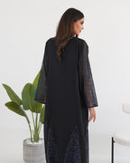 R112 Black Abaya Set Abaya for Women UAE – Abaya – Rutba Fashion Abaya
