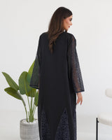 R112 Black Abaya Set Abaya for Women UAE – Abaya – Rutba Fashion Abaya