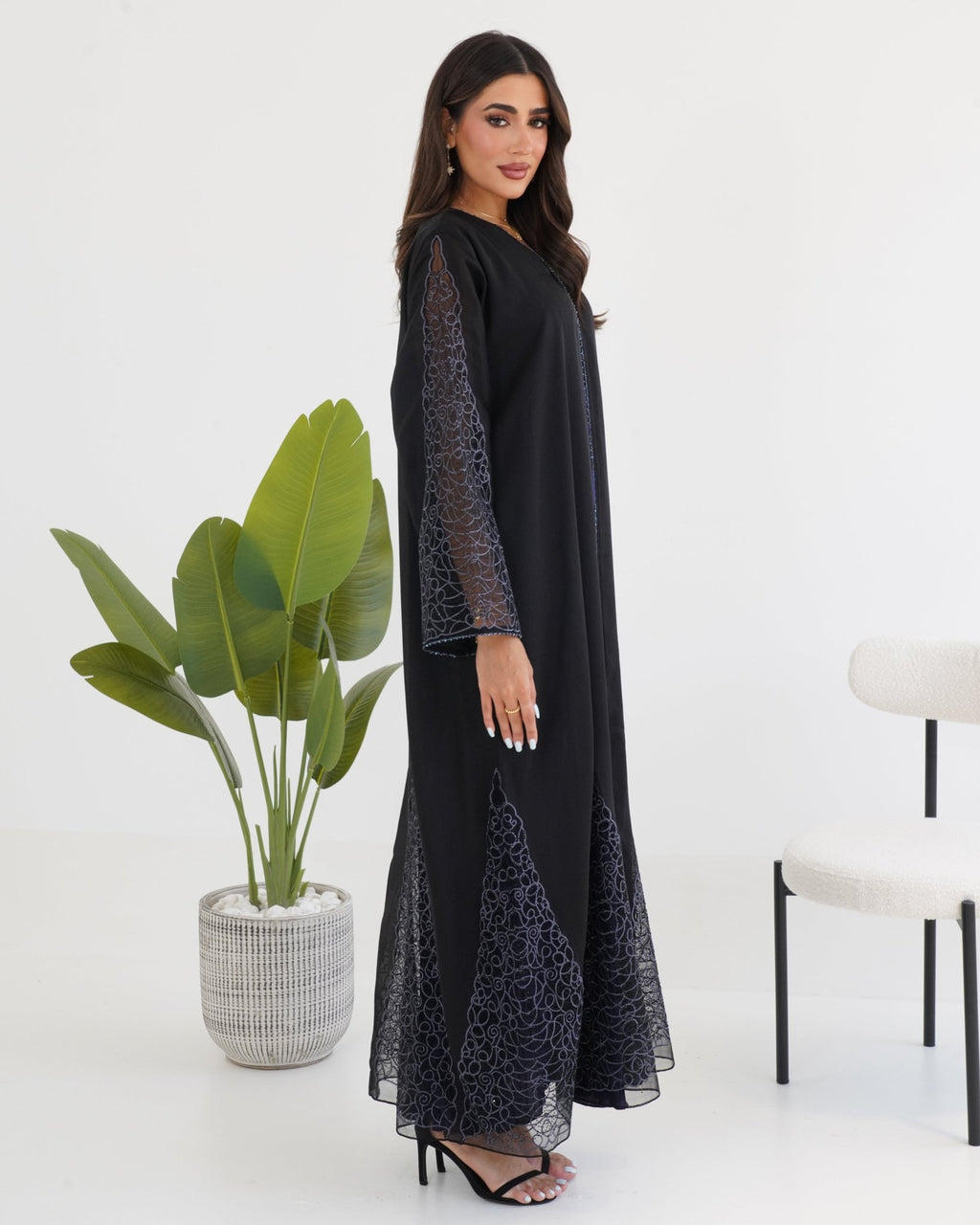 R112 Black Abaya Set Abaya for Women UAE – Abaya – Rutba Fashion Abaya