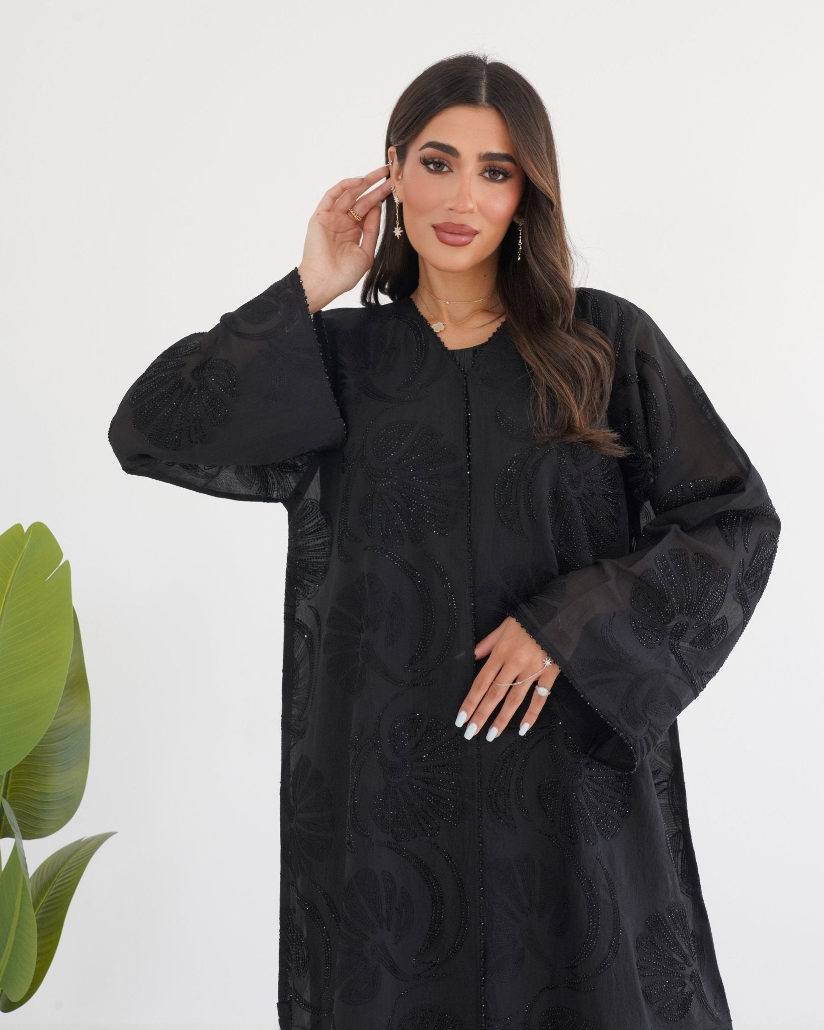 R114 Black Abaya Set Abaya for Women UAE – Abaya – Rutba Fashion Abaya