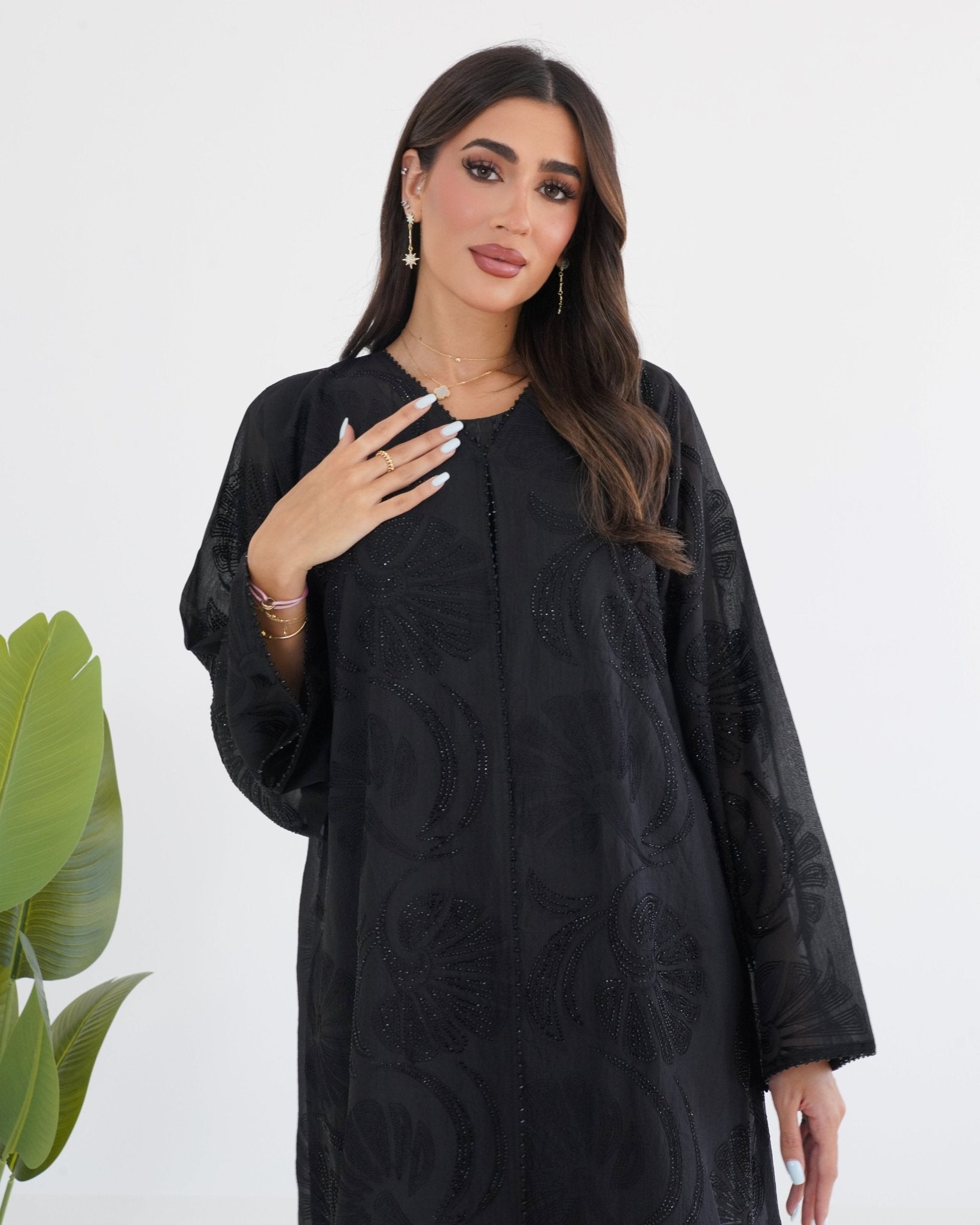 R114 Black Abaya Set Abaya for Women UAE – Abaya – Rutba Fashion Abaya