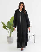 R117 Black Abaya Set Abaya for Women UAE – Abaya – Rutba Fashion Abaya