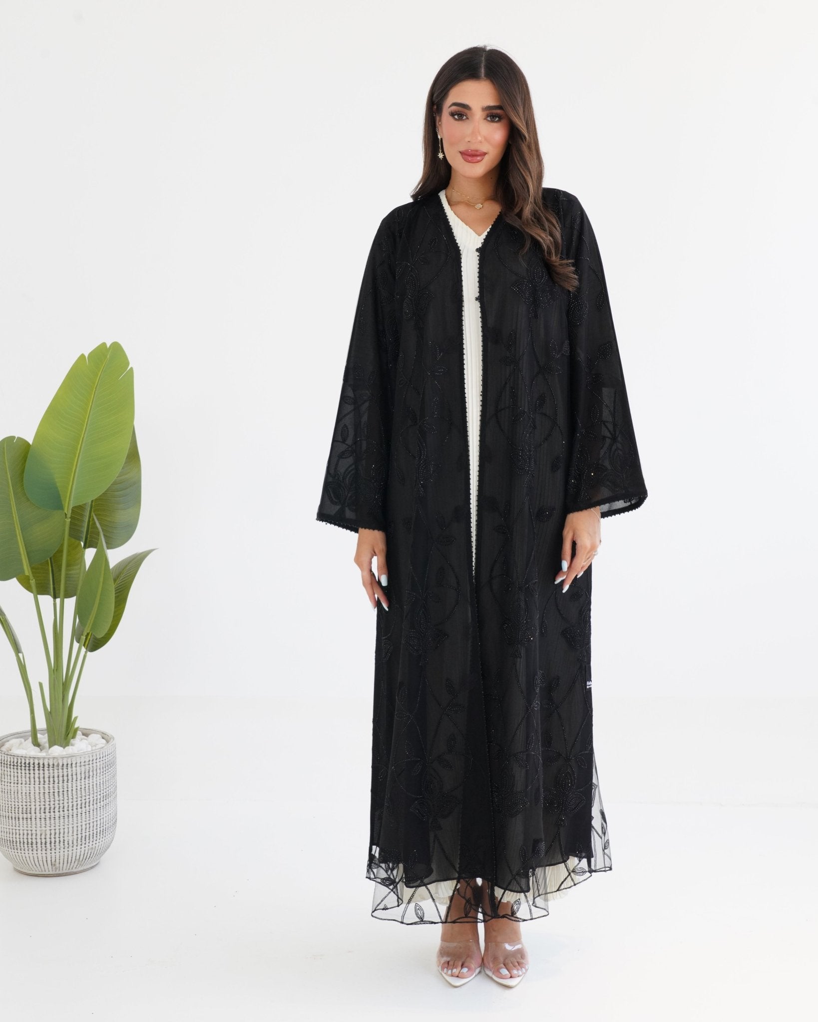 R120 Black Abaya Set Abaya for Women UAE – Abaya – Rutba Fashion Abaya
