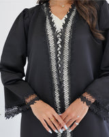 R121 Black Abaya Set Abaya for Women UAE – Abaya – Rutba Fashion Abaya