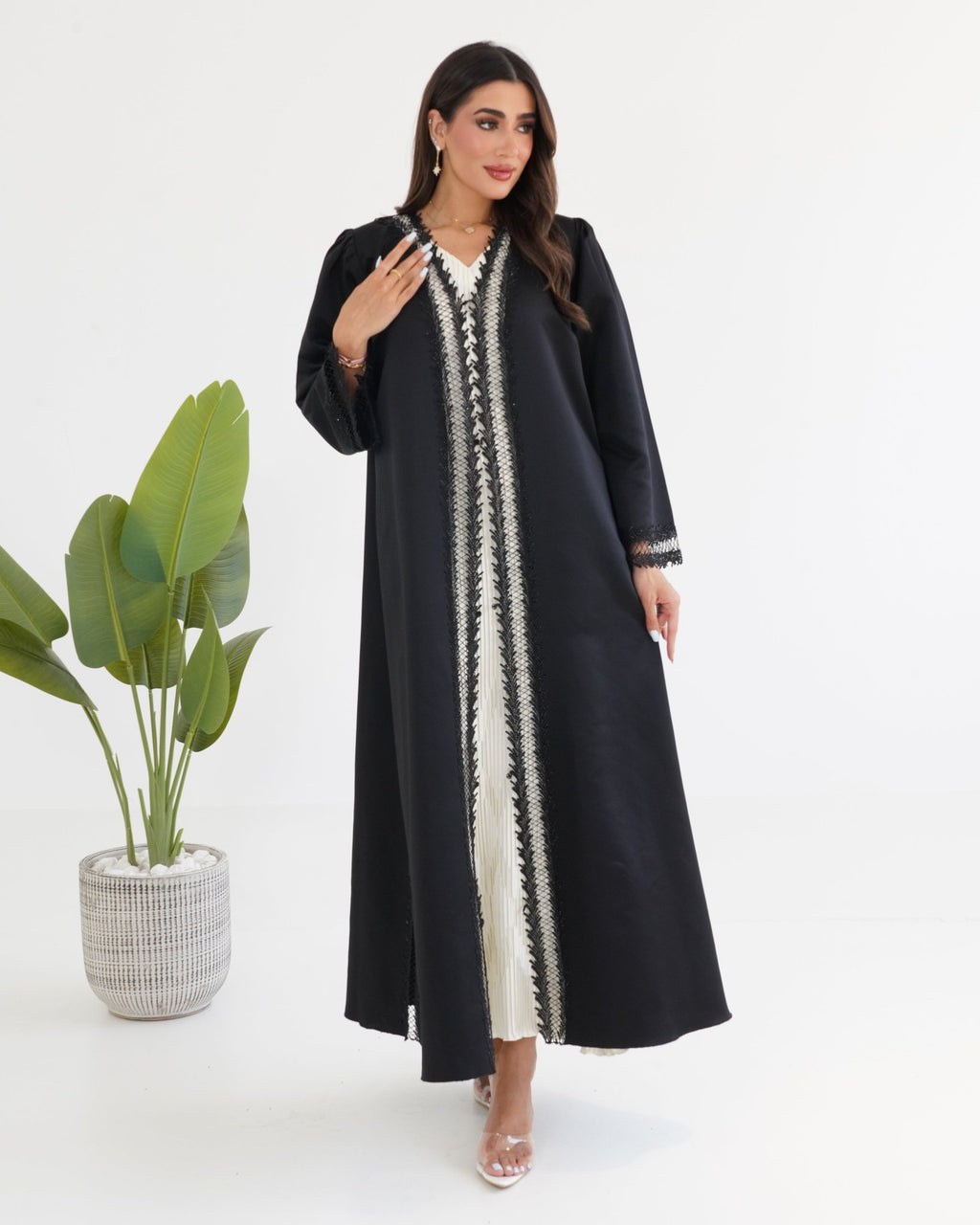 R121 Black Abaya Set Abaya for Women UAE – Abaya – Rutba Fashion Abaya