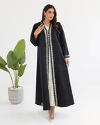 R121 Black Abaya Set Abaya for Women UAE – Abaya – Rutba Fashion Abaya