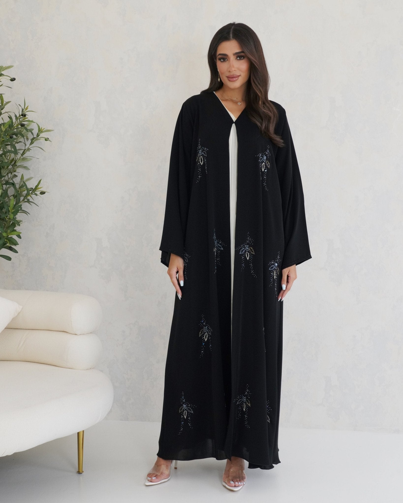 R122 Black Abaya Set Abaya for Women UAE – Abaya – Rutba Fashion Abaya