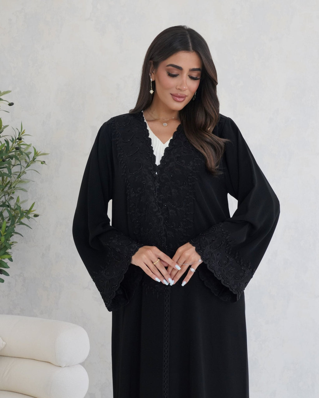 R124 Black Abaya Set Abaya for Women UAE – Abaya – Rutba Fashion Abaya