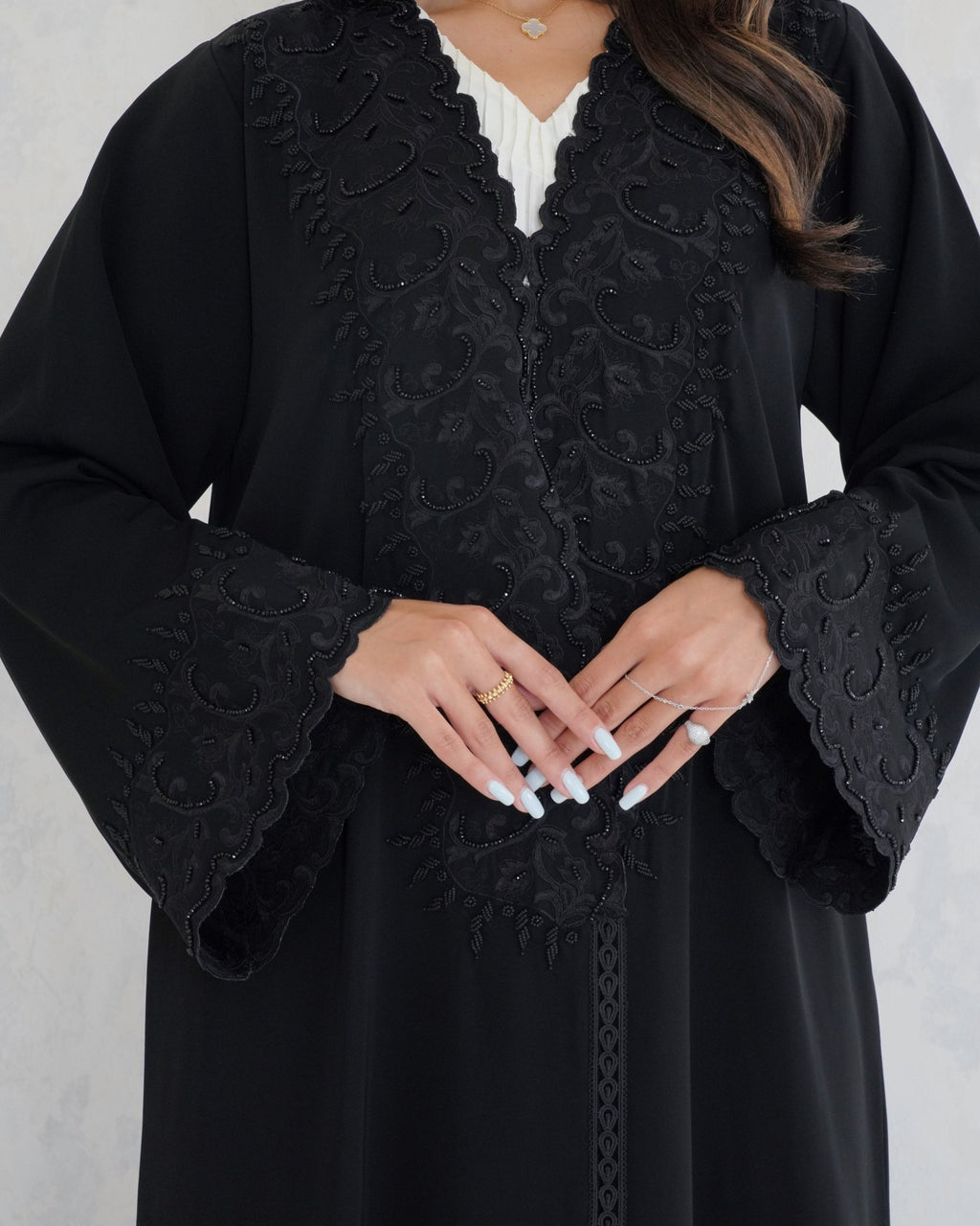 R124 Black Abaya Set Abaya for Women UAE – Abaya – Rutba Fashion Abaya