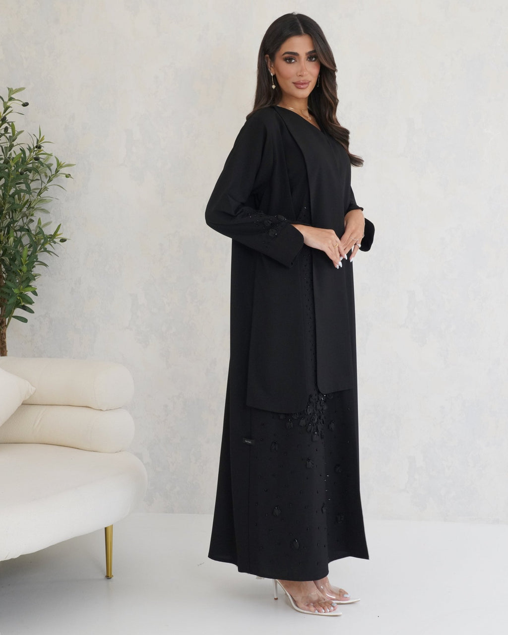R125 Black Abaya Set Abaya for Women UAE – Abaya – Rutba Fashion Abaya