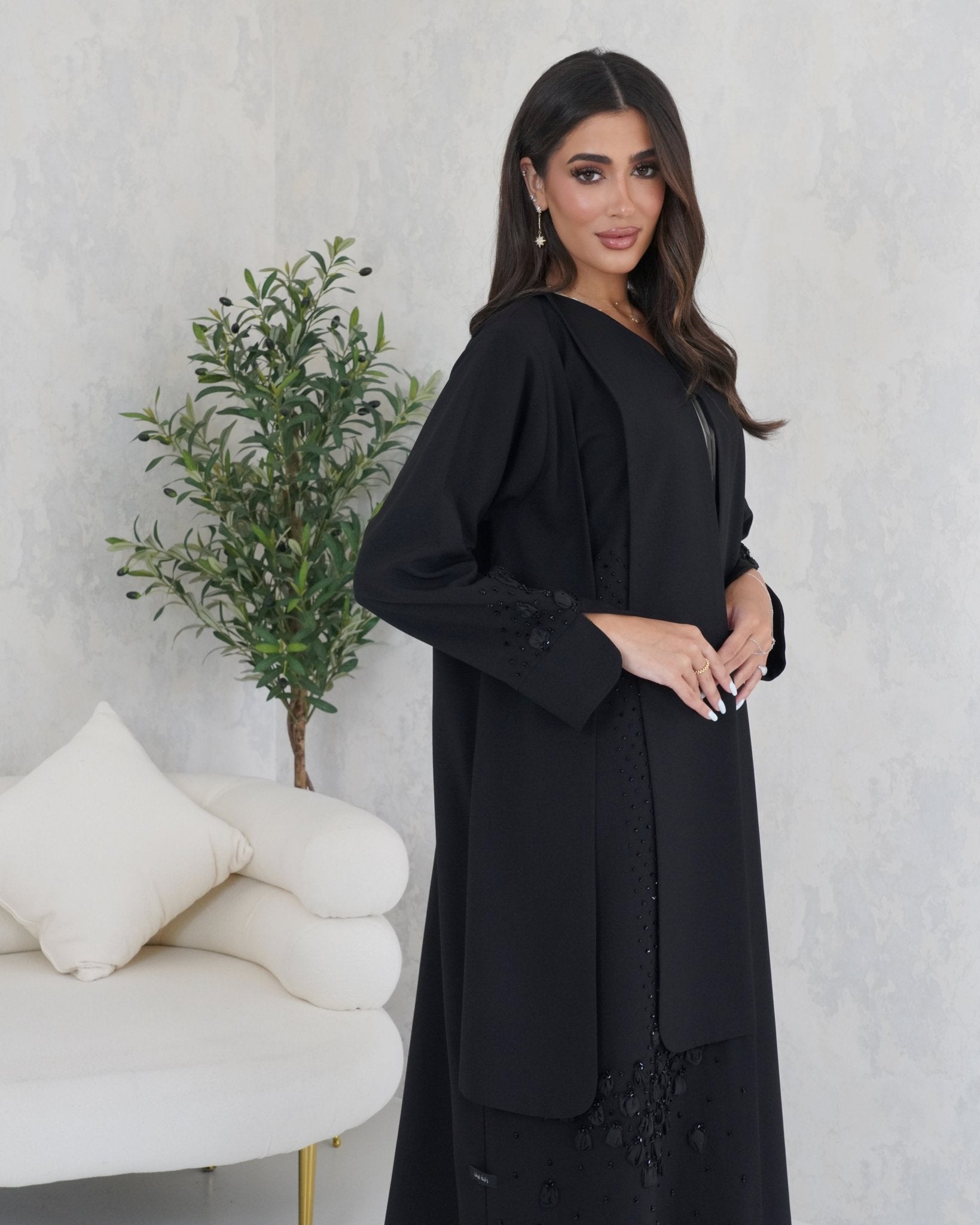 R125 Black Abaya Set Abaya for Women UAE – Abaya – Rutba Fashion Abaya