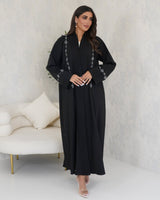 R126 Black classic Abaya Set