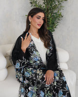 طقم عباية زفاف وحفلات باللون الأسود R053