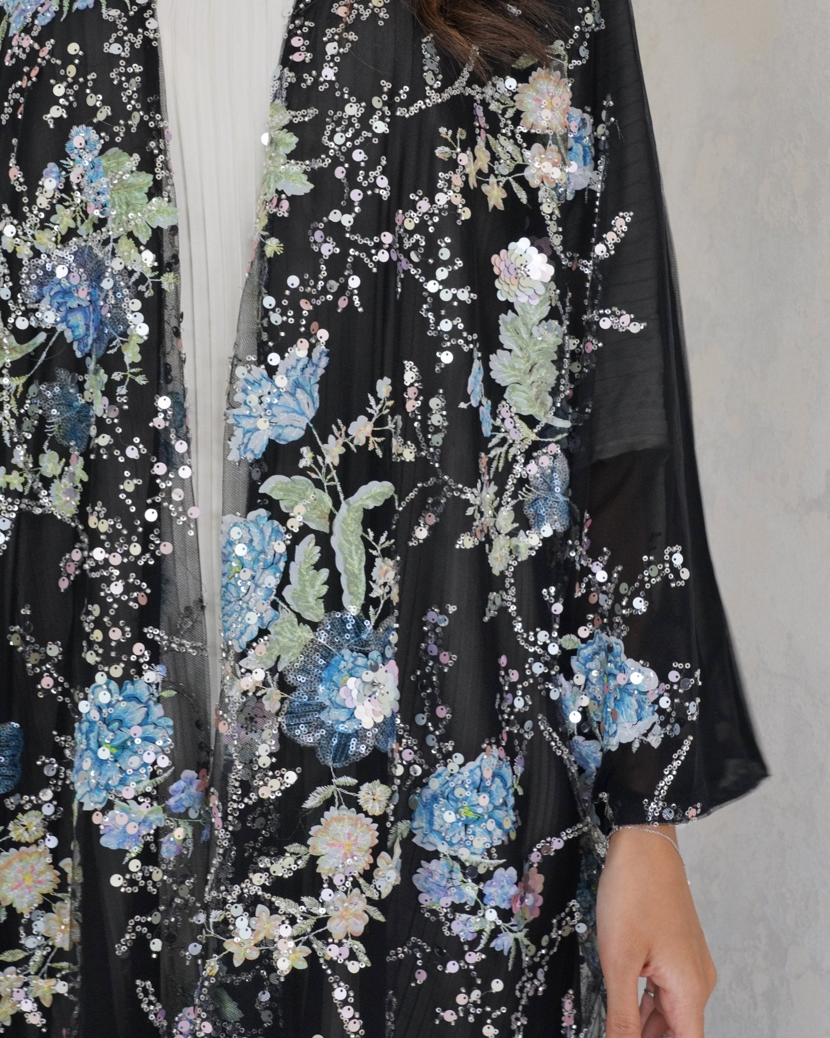 R127 Black wedding and Party Abaya Set Abaya for Women UAE – Abaya – Rutba Fashion Abaya