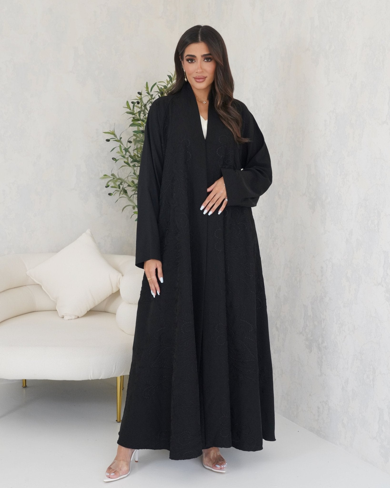 R128 Black Abaya Set Abaya for Women UAE – Abaya – Rutba Fashion Abaya