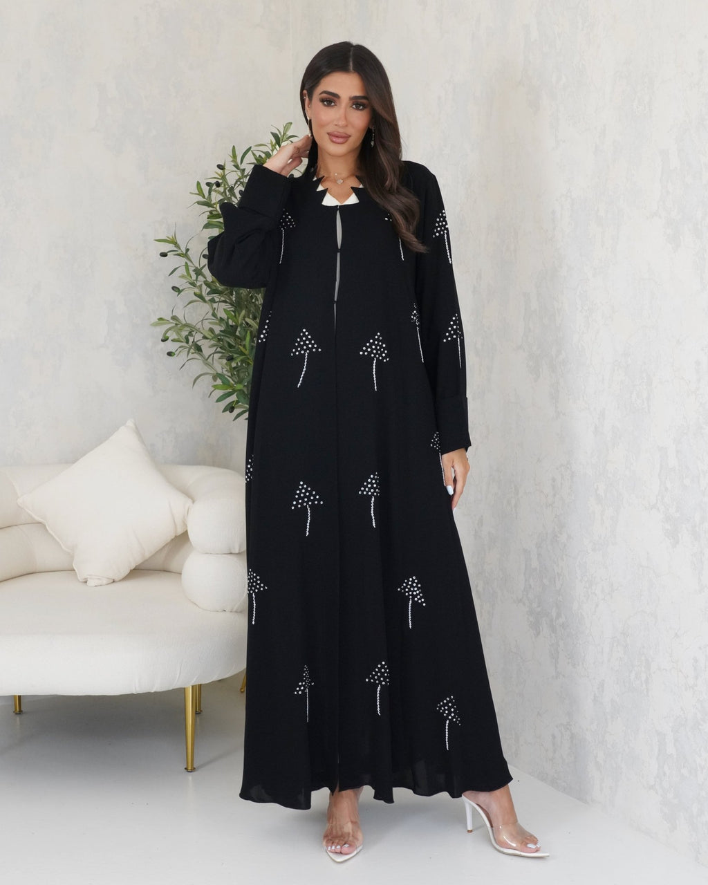 R129 Black Abaya Set Abaya for Women UAE – Abaya – Rutba Fashion Abaya