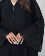 R130 Black Dantel Abaya Set Abaya for Women UAE – Abaya – Rutba Fashion Abaya