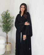 R130 Black Dantel Abaya Set Abaya for Women UAE – Abaya – Rutba Fashion Abaya