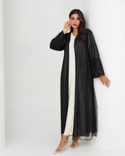 R131 Black Glaring Abaya Set Abaya for Women UAE – Abaya – Rutba Fashion Abaya