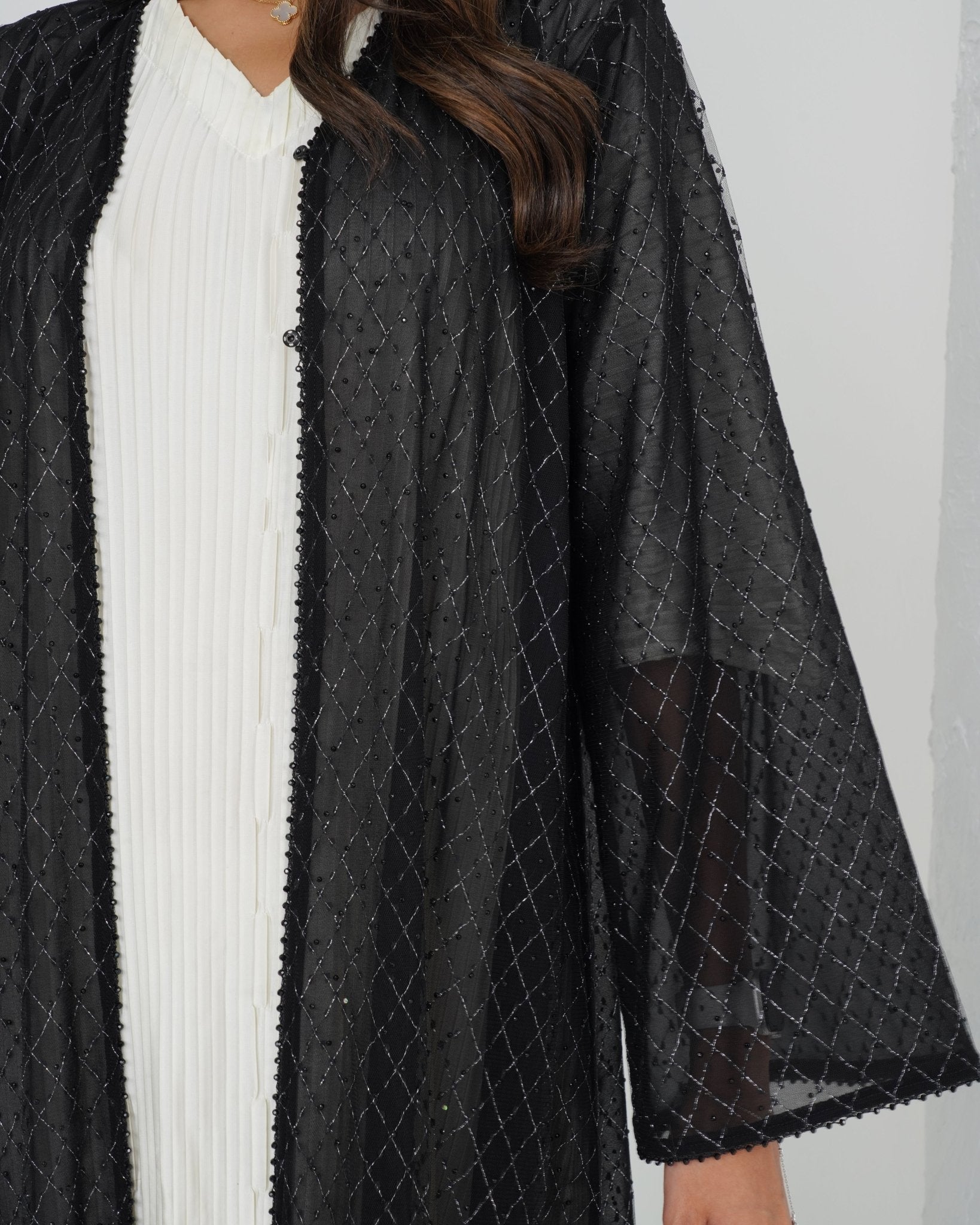 R131 Black Glaring Abaya Set Abaya for Women UAE – Abaya – Rutba Fashion Abaya