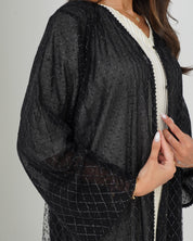 R131 Black Glaring Abaya Set Abaya for Women UAE – Abaya – Rutba Fashion Abaya