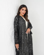 R132 Spanking Black Abaya Set Abaya for Women UAE – Abaya – Rutba Fashion Abaya
