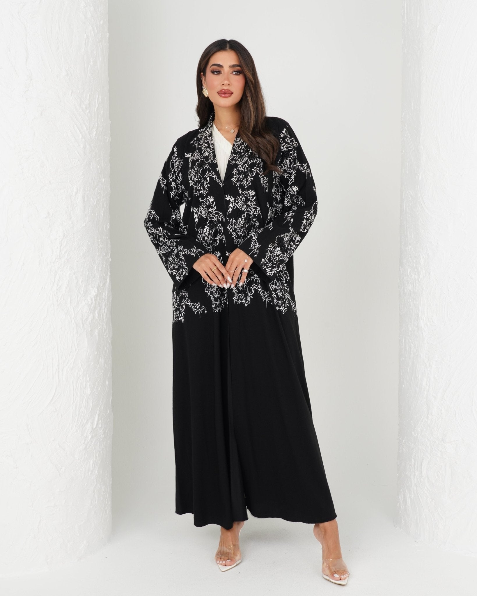 R134 Black Queen Abaya Set Abaya for Women UAE – Abaya – Rutba Fashion Abaya
