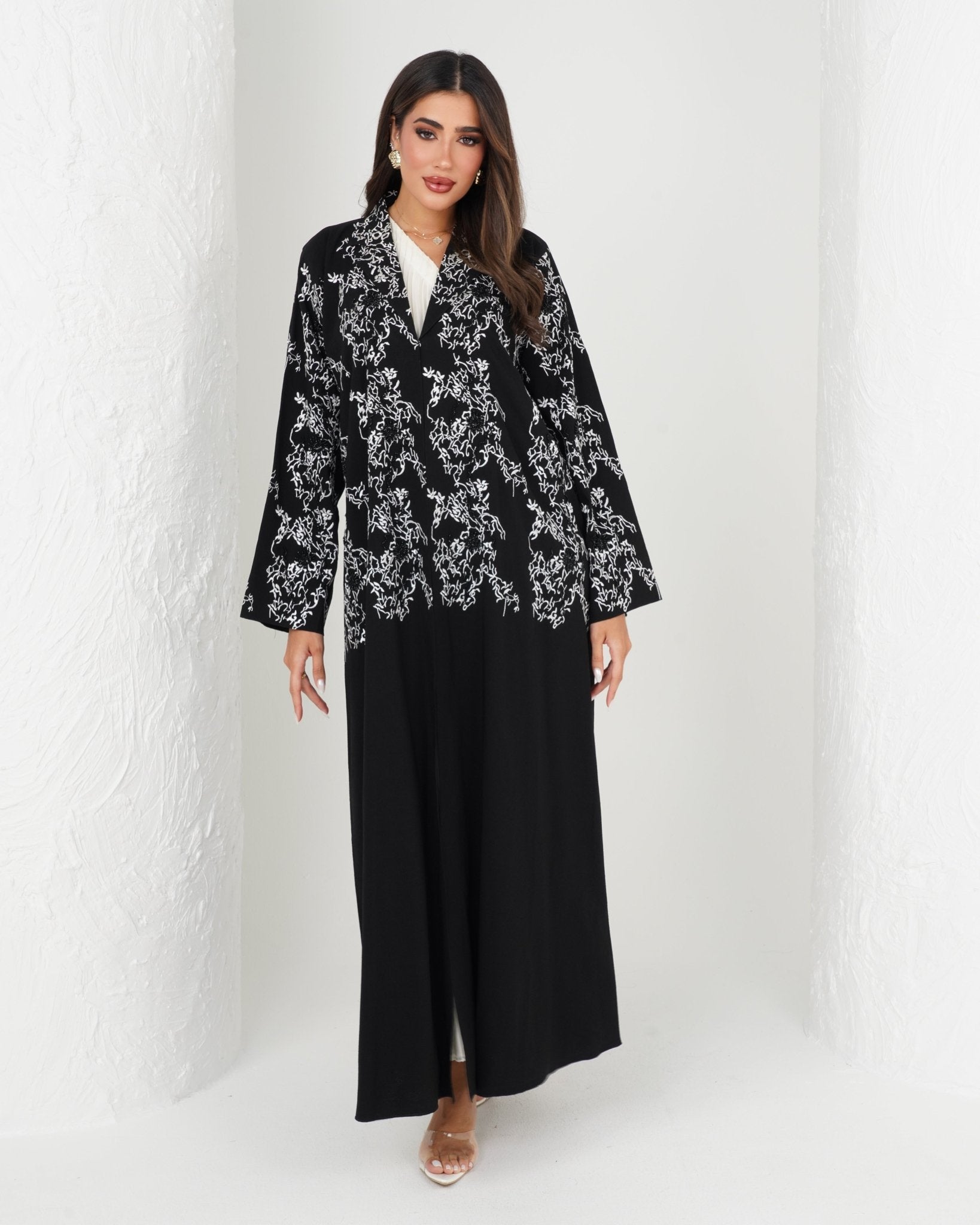R134 Black Queen Abaya Set Abaya for Women UAE – Abaya – Rutba Fashion Abaya