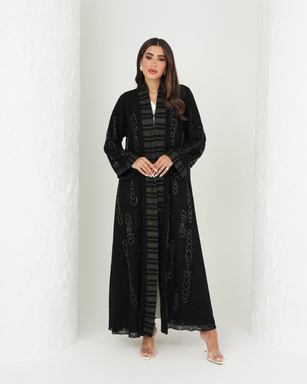 R139 Black Classic Abaya Set Abaya for Women UAE – Abaya – Rutba Fashion Abaya