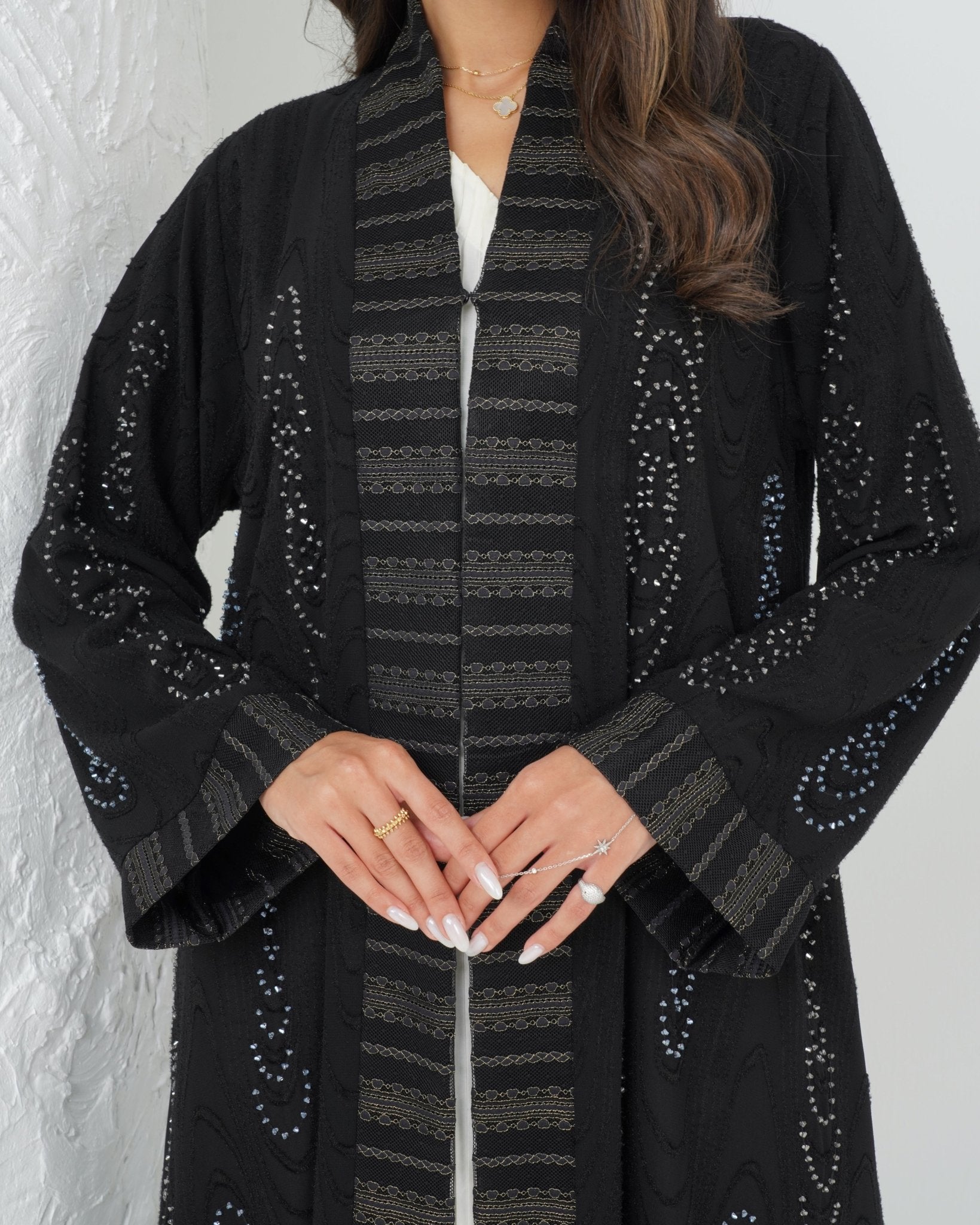 R139 Black Classic Abaya Set Abaya for Women UAE – Abaya – Rutba Fashion Abaya