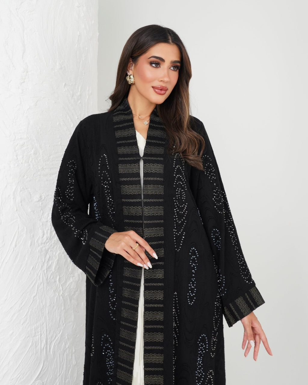 R139 Black Classic Abaya Set Abaya for Women UAE – Abaya – Rutba Fashion Abaya